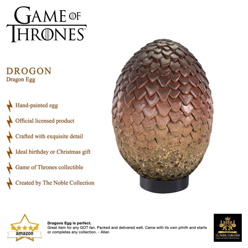 The Noble Collection Game of Thrones Drogon Egg (Red) - Image 4
